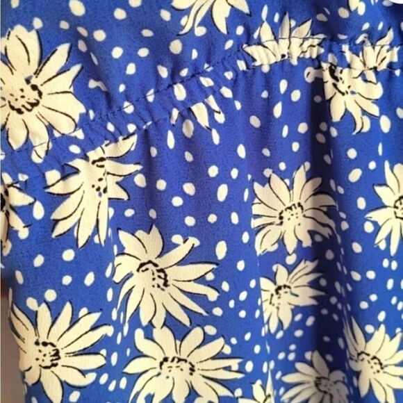 Skies Are Blue Ditsy Daisy Adjustable Strap Jumpsuit Tie Waist Size Large - Picture 11 of 11